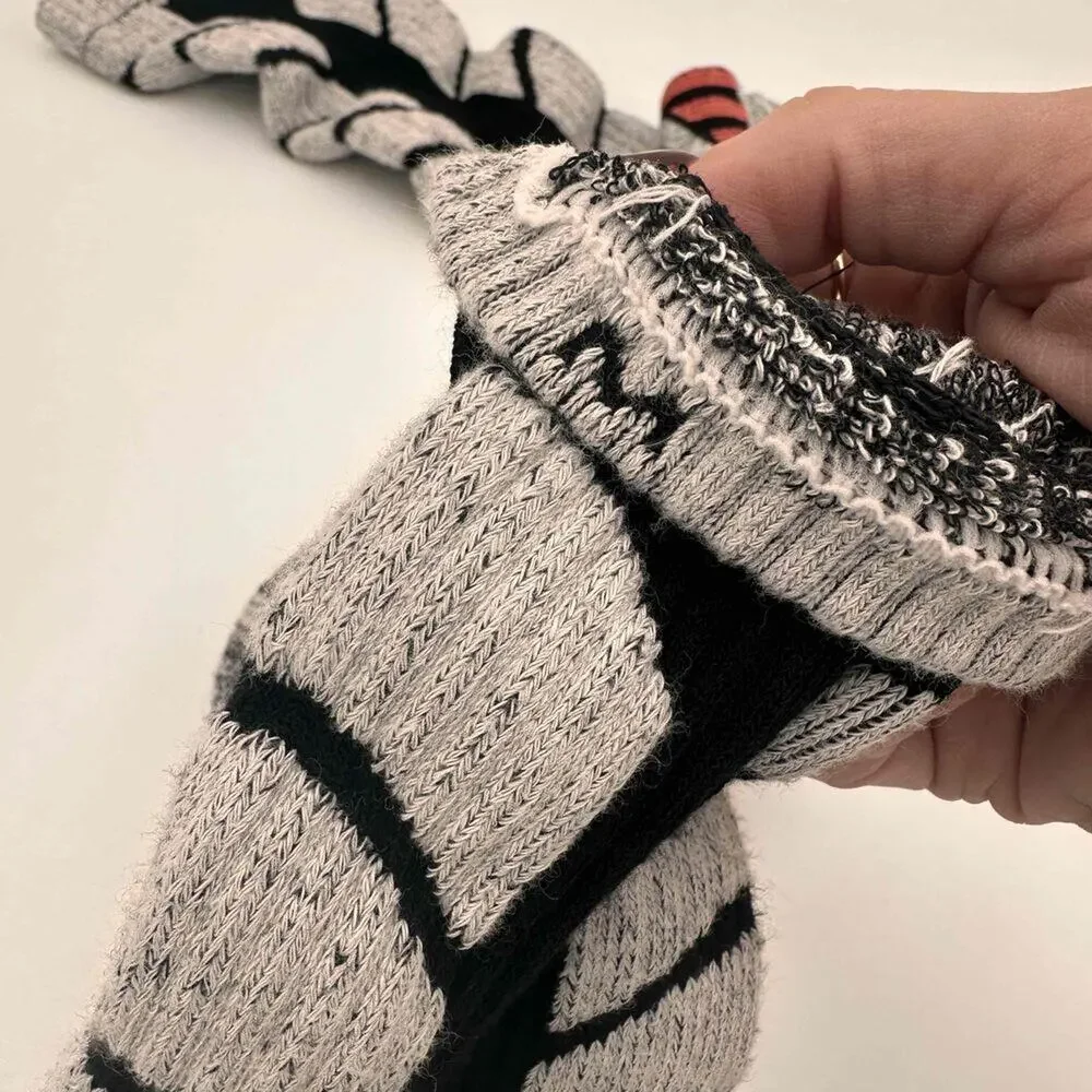 Weirrya Unisex Grey Striped Ski Athletic Socks Size Medium